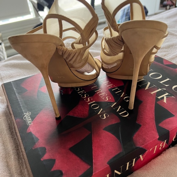 Gucci Suede Mesh Sandals 38.5 - Picture 2 of 4